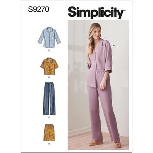 Simplicity Sewing Pattern 9270 / 10988 Top Pants Shorts Size‎ 16-24